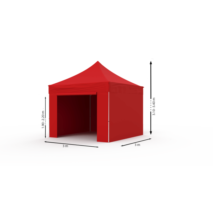 Pop-up telk 3x3 punane Zeltpro Titan
