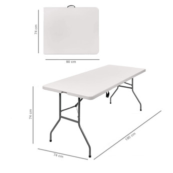 Kokkupandava mööbli komplekt: Laud 240 valge, 10 tooli Premium valged