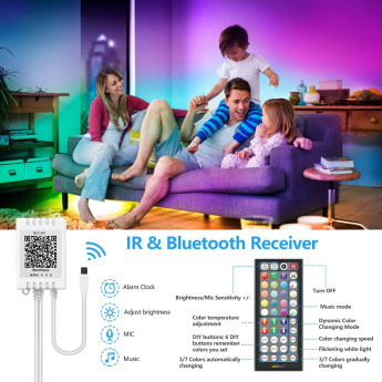 Smart RGB 5050 LED riba 15m Bluetooth funktsiooni