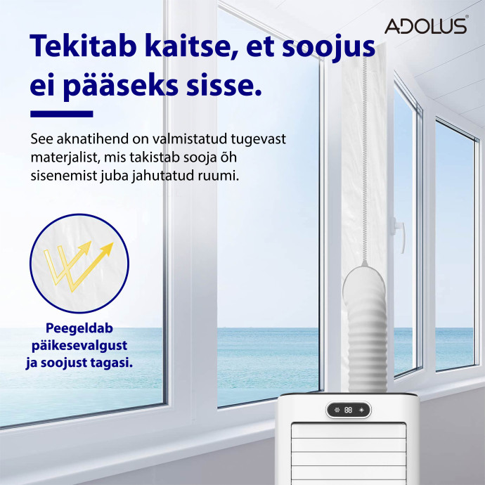 ADOLUS ARCTIC A2600H mobiilne konditsioneer küttefunktsiooni ning aknatihendiga