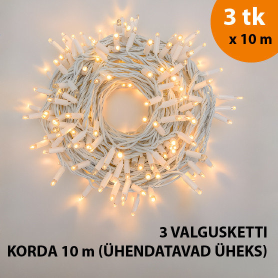 Välis- ja siseruumides kasutatav valguskett (LED tuled) 30 m PROLED valge