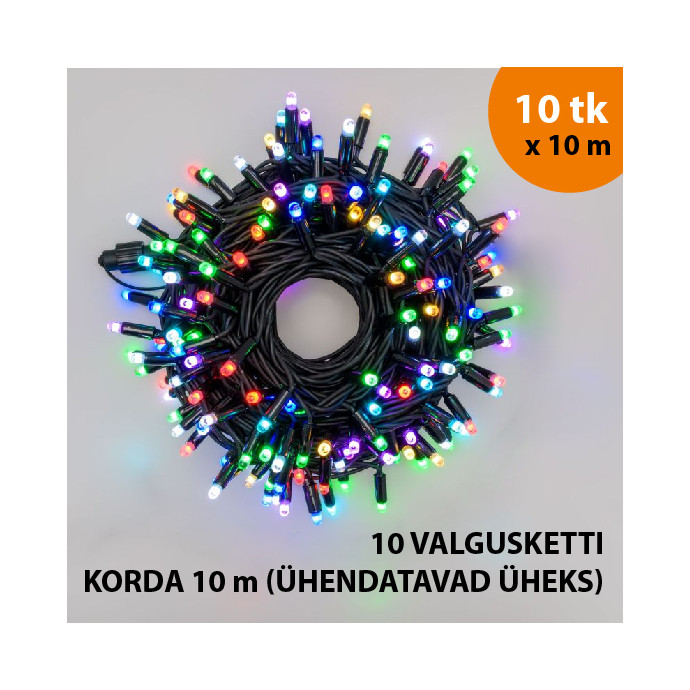 Välis- ja siseruumides kasutatav valguskett(LED tuled) 100 m PROLED RGB