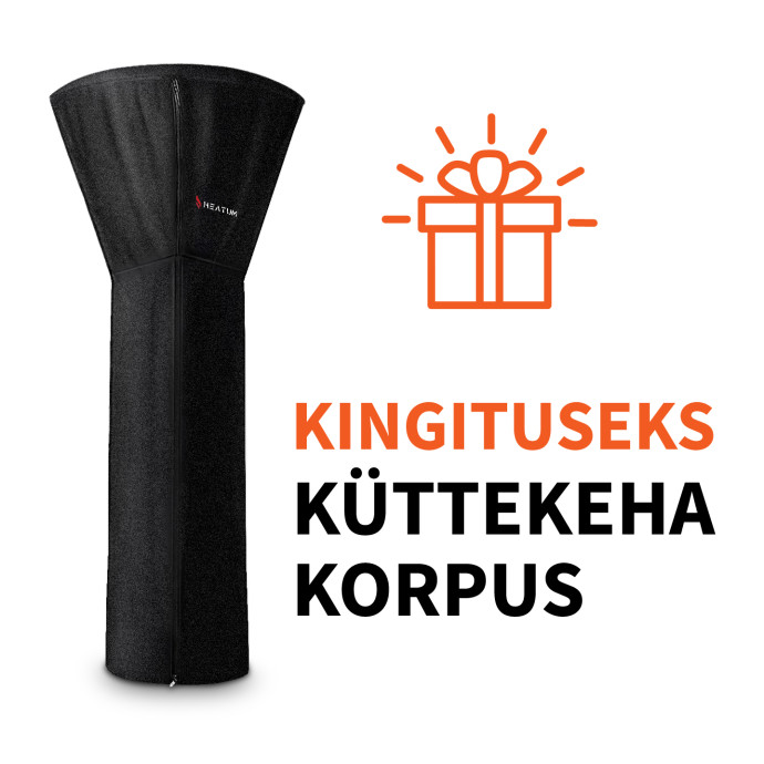 Roostevabast terases gaasisoojendi Heatum Alonzo koos gaasiballooniga