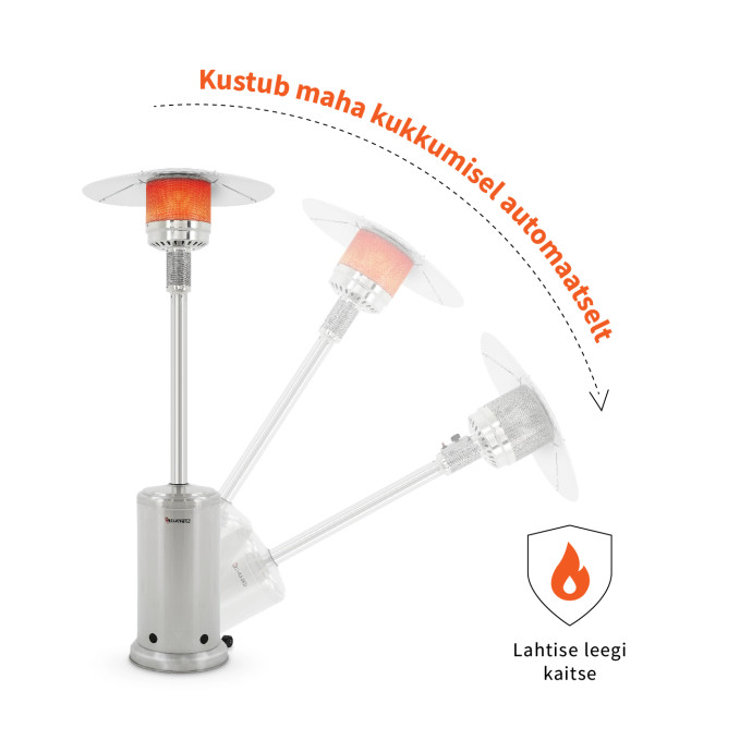 Roostevabast terases gaasisoojendi Heatum Alonzo koos gaasiballooniga