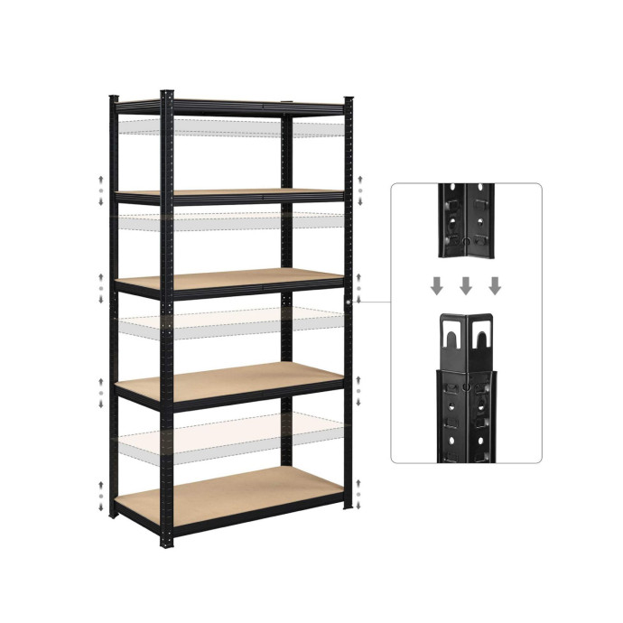 Hoiuriiulid 180x90x40 PRO Must (3 tk)
