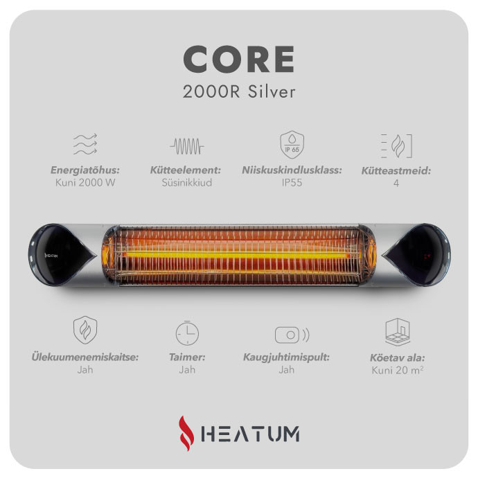 Infrapuna soojuskiirgur Heatum H2000R CORE SILVER