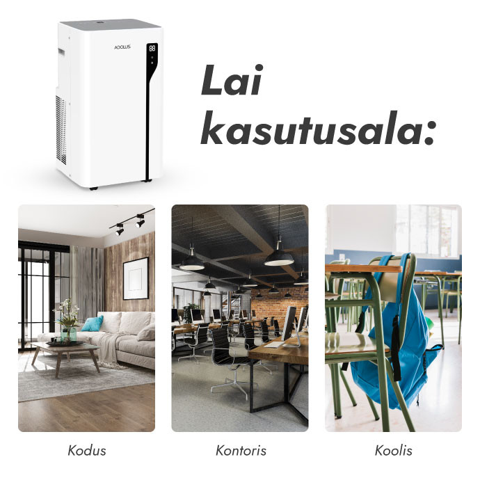 ADOLUS ARCTIC A3600H mobiilne konditsioneer koos küttefunktsiooni ja aknatihendiga