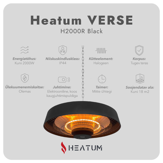 Infrapuna soojuskiirgur Heatum H2000R VERSE BLACK