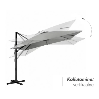 Päikesevari Comfort Light Grey koos raskusplaadi Solid ja kaitsekattega Comfort Light Grey Päikesevari Comfort Light Grey koos raskusplaadi Solid ja kaitsekattega Comfort Light Grey