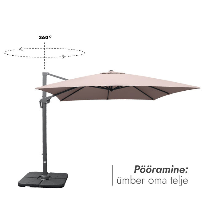 Päikesevari Lounge Taupe koos alusega Solid (kingituseks kaasa kaitsekate)