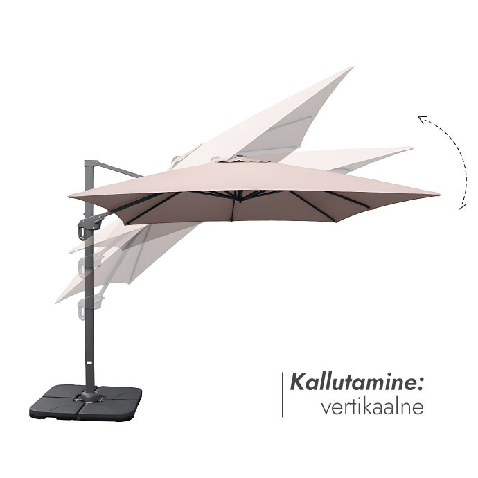 Päikesevari Lounge Taupe koos alusega Solid (kingituseks kaasa kaitsekate)
