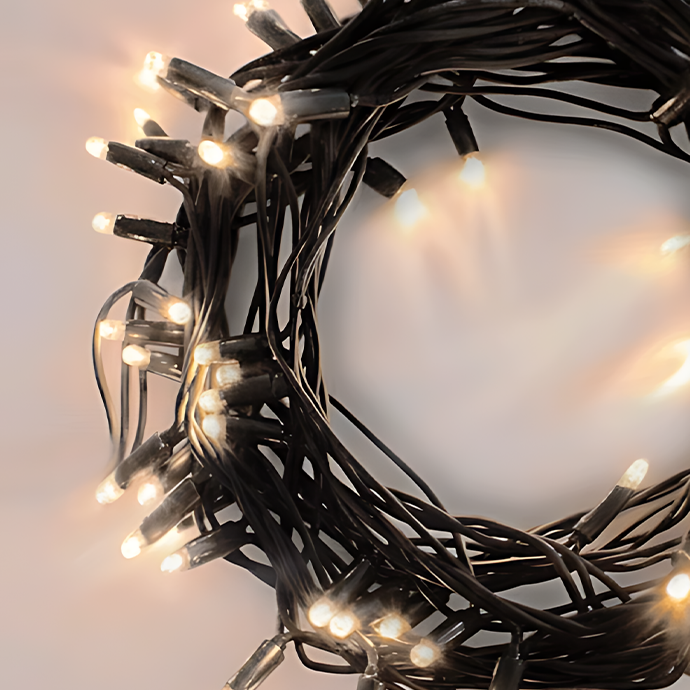 Välis- ja siseruumides kasutatav valguskett (LED tuled) 50 m PROLED must