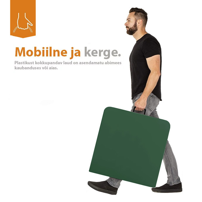 Kokkupandav laud 180 cm Roheline