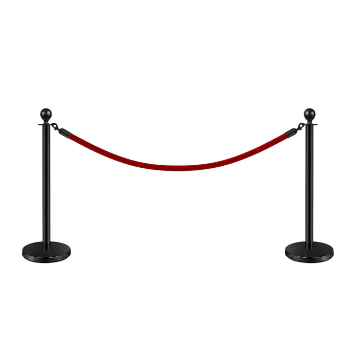 Musta värvi lintpiire Royal, 150 cm punase lindiga