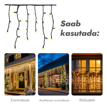 Välitingimustes kasutatav valguskett - jääpurikad PROLED IP67 25m