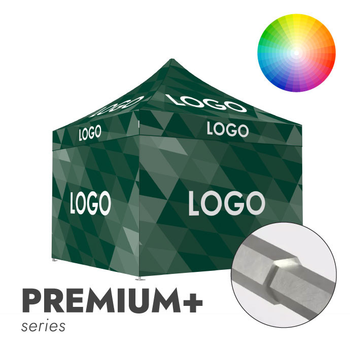Reklaamtelk Zeltpro Premium+, 3 × 3 m, valitud värvi, trükk katusel ja 3 seinal Reklaamtelk Zeltpro Premium+, 3 × 3 m, valitud värvi, trükk katusel ja 3 seinal