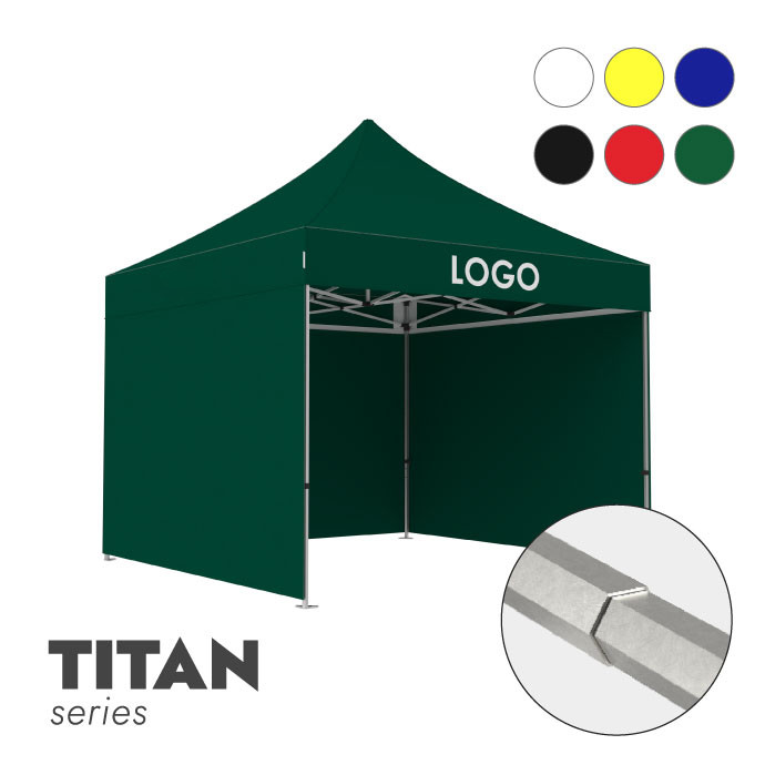Reklaamtelk Zeltpro TITAN, 3 × 3 m, valitud värvi, 4 seina ja termokleebisega (1 tk) katuse küljel Reklaamtelk Zeltpro TITAN, 3 × 3 m, valitud värvi, 4 seina ja termokleebisega (1 tk) katuse küljel