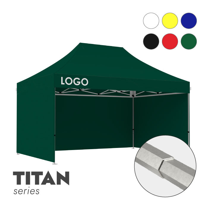 Reklaamtelk Zeltpro TITAN, 3 × 4,5 m, valitud värvi, 4 seina ja termokleebisega (1 tk) katuse küljel Reklaamtelk Zeltpro TITAN, 3 × 4,5 m, valitud värvi, 4 seina ja termokleebisega (1 tk) katuse küljel