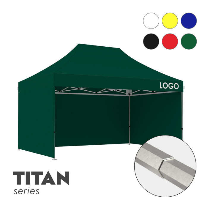 Reklaamtelk Zeltpro TITAN, 3 × 4,5 m, valitud värvi, 4 seina ja termokleebisega (1 tk) katuse küljel Reklaamtelk Zeltpro TITAN, 3 × 4,5 m, valitud värvi, 4 seina ja termokleebisega (1 tk) katuse küljel