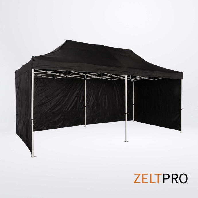 Telgi katuse ja seinte (4 tk) komplekt 3x6 Must Zeltpro PROFRAME