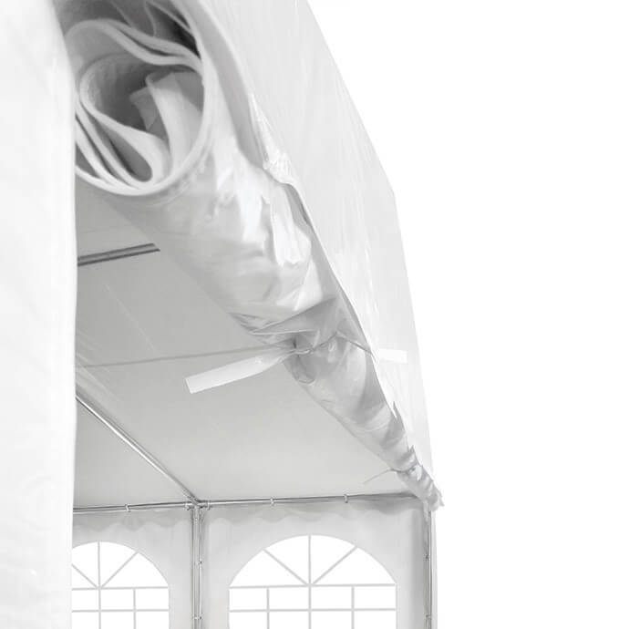 PVC-peotelk Zeltpro, 4 × 8 m, valge