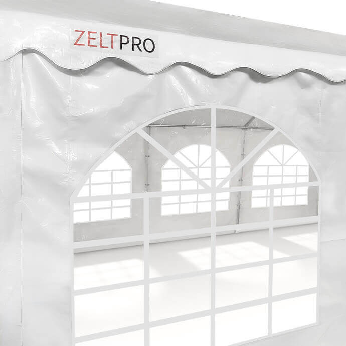 PVC-peotelk Zeltpro, 4 × 8 m, valge