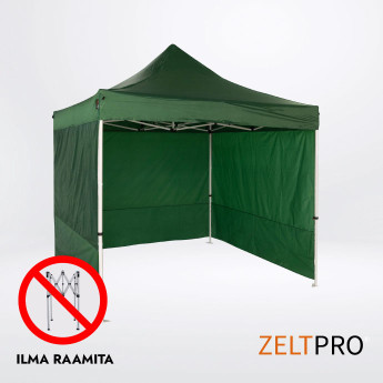 Telgi katuse ja seinte (4 tk) komplekt 3x3 Roheline Zeltpro PROFRAME