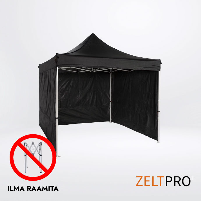 Telgi katuse ja seinte (4 tk) komplekt 3x3 Must Zeltpro PROFRAME