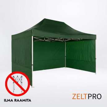 Telgi katuse ja seinte (4 tk) komplekt 3x4,5 Roheline Zeltpro PROFRAME