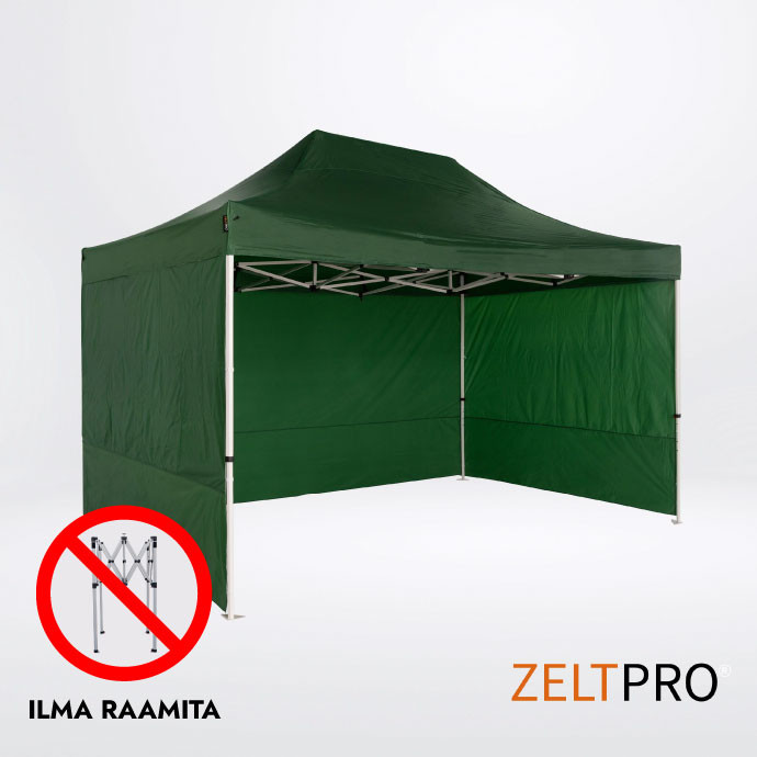 Telgi katuse ja seinte (4 tk) komplekt 3x4,5 Roheline Zeltpro PROFRAME