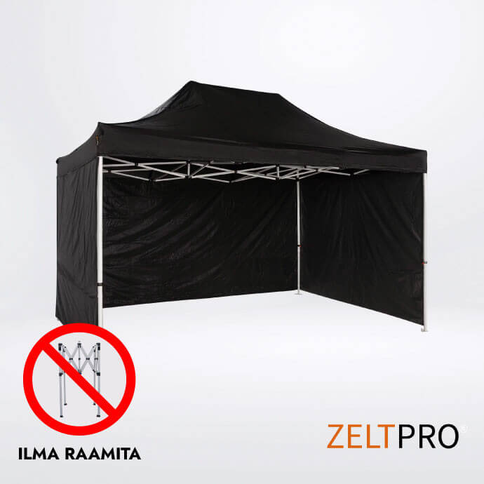 Telgi katuse ja seinte (4 tk) komplekt 3x4,5 Must Zeltpro PROFRAME