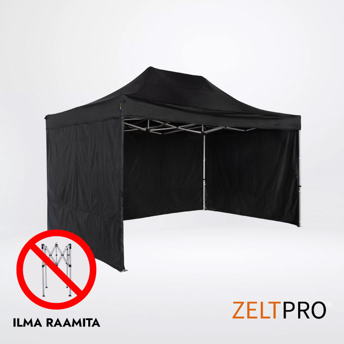 Telgi katuse ja seinte (4 tk) komplekt 3x4,5 Must Zeltpro TITAN