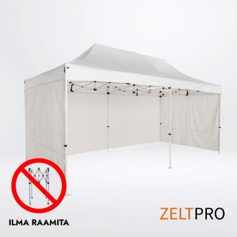 Telgi katuse ja seinte (4 tk) komplekt 3x6 Valge Zeltpro PROFRAME