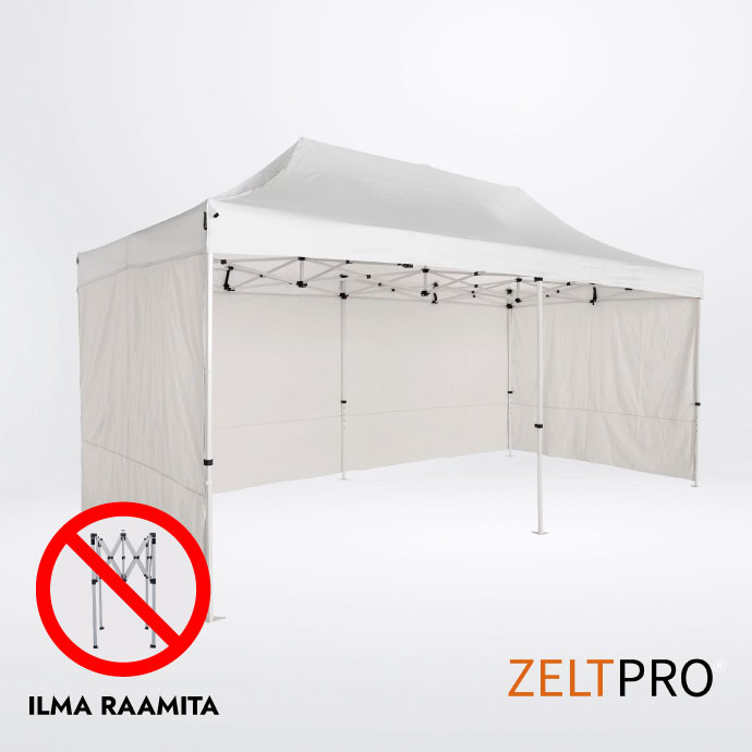 Telgi katuse ja seinte (4 tk) komplekt 3x6 Valge Zeltpro PROFRAME