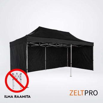 Telgi katuse ja seinte (4 tk) komplekt 3x6 Must Zeltpro TITAN