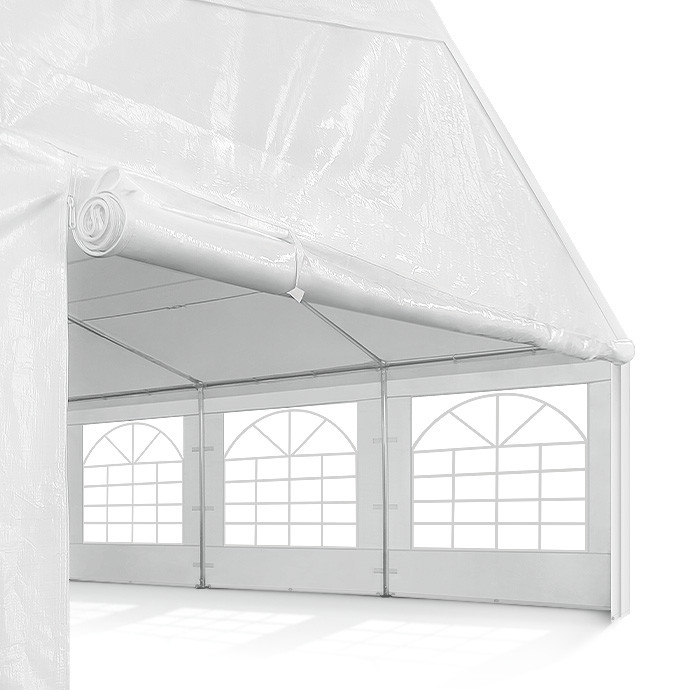 PE-peotelk Zeltpro, 6 × 12 m, valge