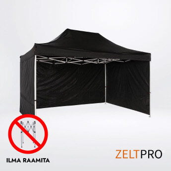 Telgi katuse ja seinte (4 tk) komplekt 3x2 Must  Zeltpro PROFRAME