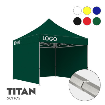 Reklaamtelk Zeltpro TITAN, 3 × 3 m, valitud värvi, 4 seina ja termokleebistega (3 tk) katuse külgedel
