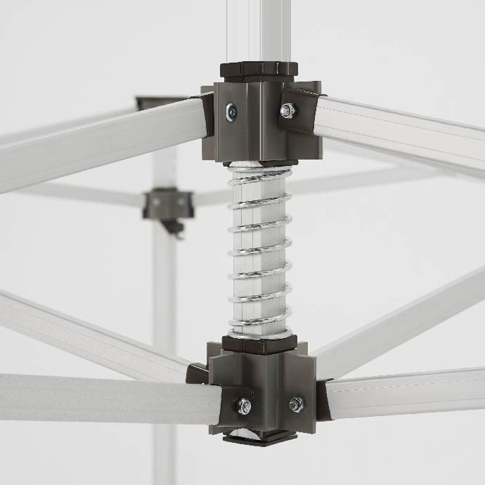 Reklaamtelk Zeltpro Premium+, 3 × 3 m, valitud värvi, 3 seina ja termokleebistega (3 tk) katuse külgedel