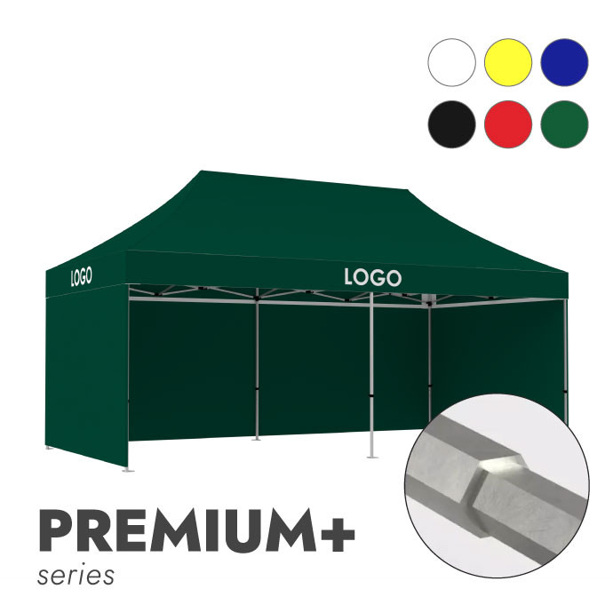 Reklaamtelk Zeltpro Premium+, 3 × 6 m, valitud värvi, 4 seina ja termokleebistega (3 tk) katuse külgedel