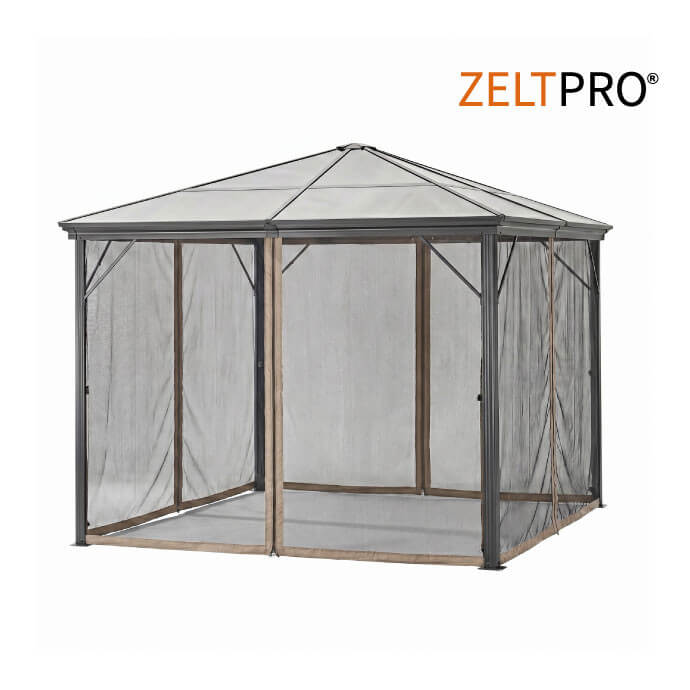 Sääsevõrgud (4 seina) aiapaviljonile Zelptro Deluxe 300x300, pruunid