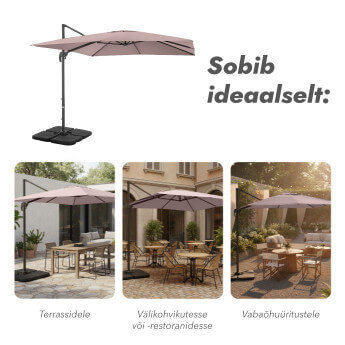 Päikesevari Comfort Taupe koos raskusplaadiga Solid