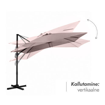 Päikesevari Comfort Taupe koos raskusplaadiga Solid