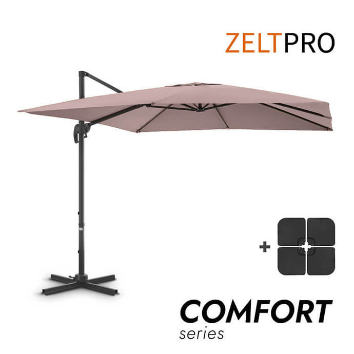 Päikesevari Comfort Taupe koos raskusplaadiga