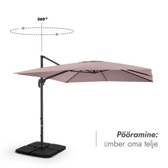 Päikesevari Comfort Taupe koos raskusplaadiga