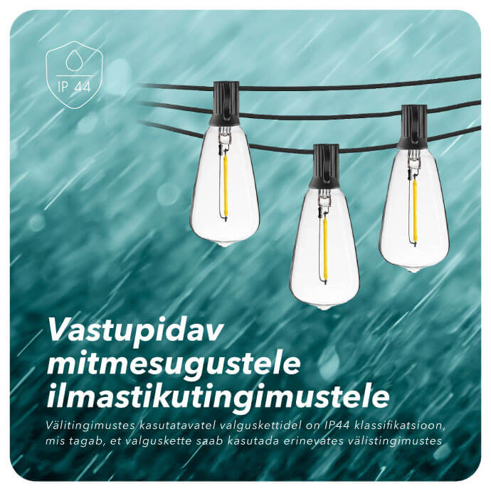 Päikesepaneeliga (LED) retrohõnguline õue valguskett Retro