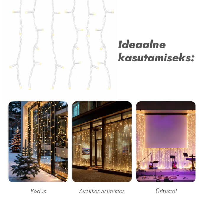 Valguskardin (valguskett) PROLED IP67 2x2 m