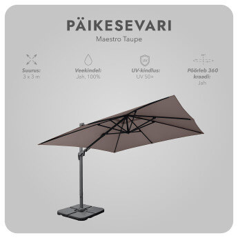 Päikesevari Maestro Taupe koos alusega (kingituseks kaasa kaitsekate)